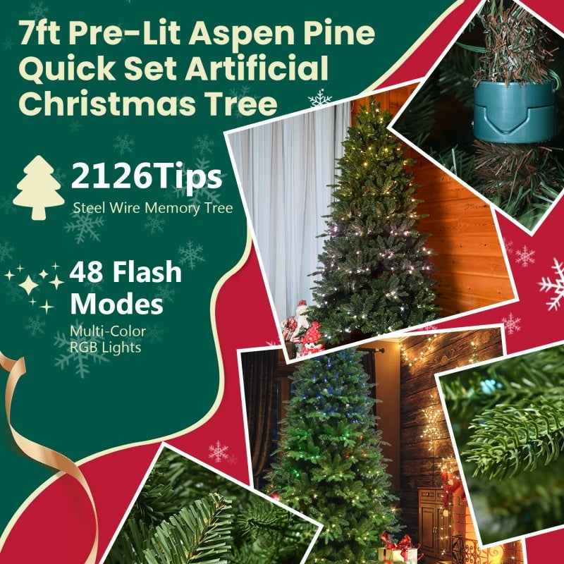 7ft PE/PVC Mixed Christmas Tree - Premium Holiday Decoration - DropOnline.co