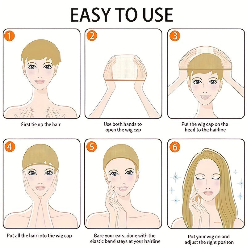 Stylish Synthetic Wig With Straight Hair, Non-toxic Wig, 26-inch Heat-resistant Long Black Hair, Bangs And Rose Net Hat, Suitable For The Whole Scene.