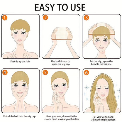 Stylish Synthetic Wig With Straight Hair, Non-toxic Wig, 26-inch Heat-resistant Long Black Hair, Bangs And Rose Net Hat, Suitable For The Whole Scene. - DropOnline.co