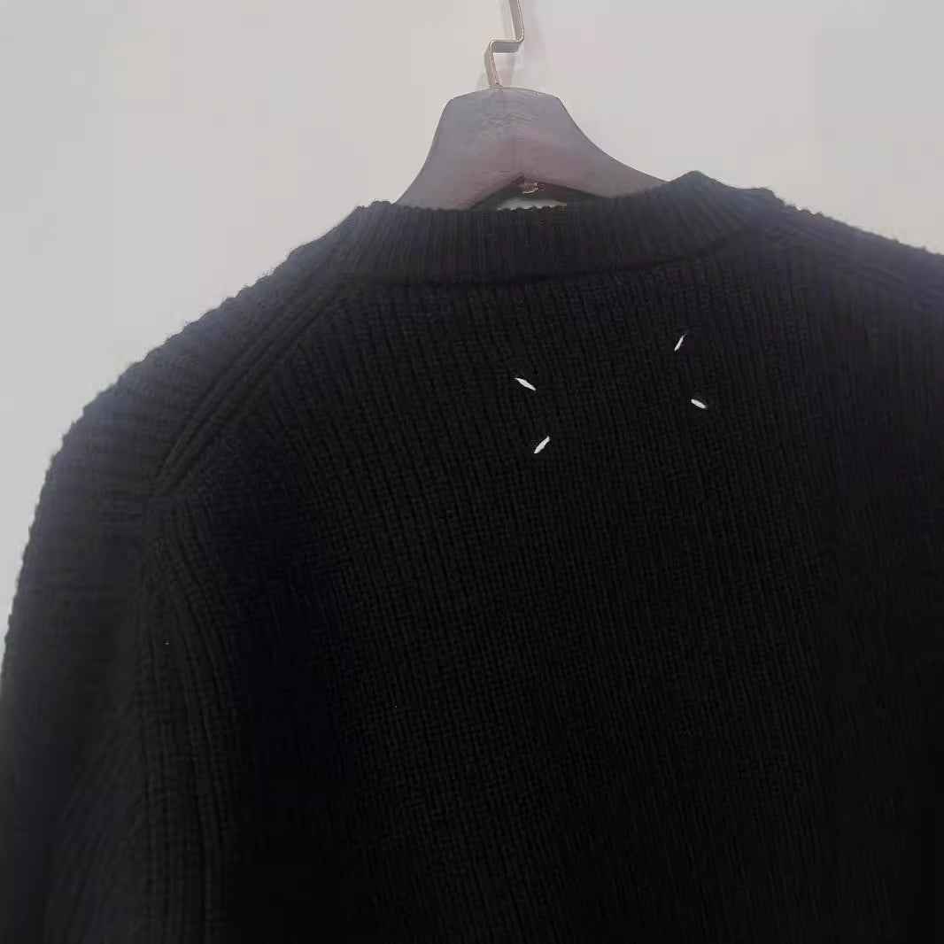 Wool Sweater Foreign Trade Gray Black Round Neck Loose Pullover Knitwear Unisex