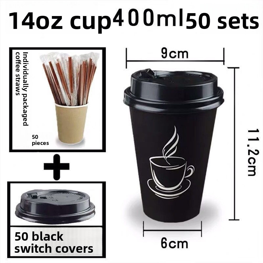 Thickened Paper Coffee Cups - Insulated Disposable Hot Beverage Cups