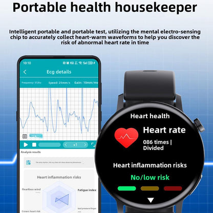 Smart Watch Non-Invasive Blood Glucose Body Temperature Blood Pressure Blood Oxygen Automatic Measurement ECG Ppg Blood Lipid Health Manager - DropOnline.co
