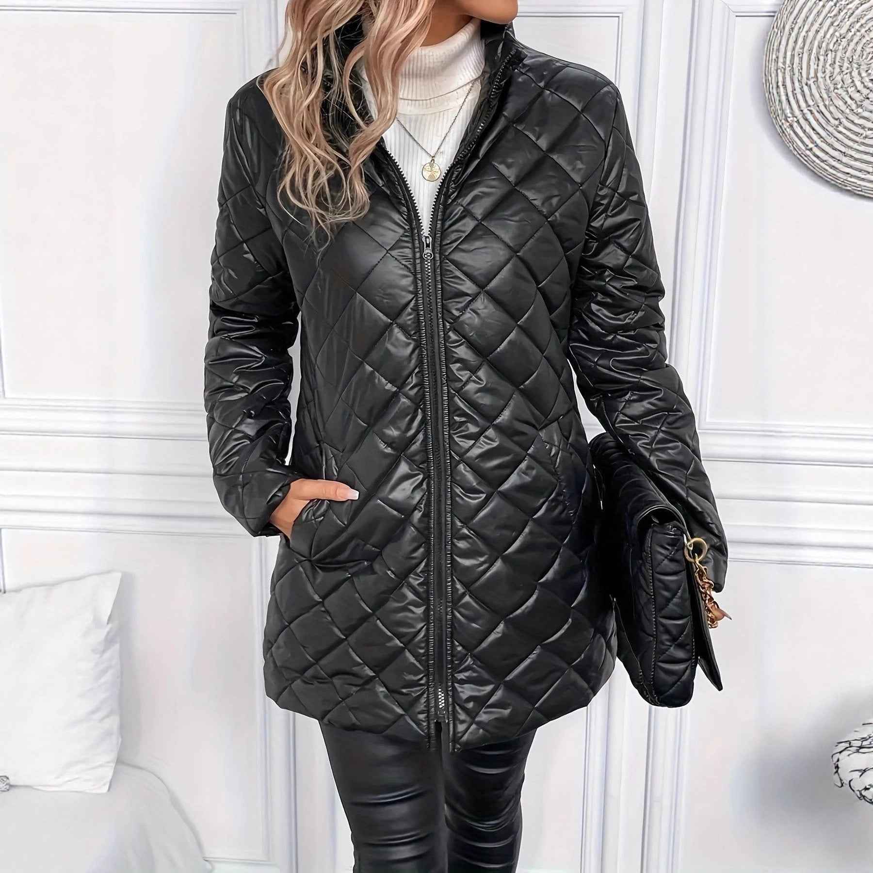 Women's Long Cotton Coat For Autumn And Winter Warmth