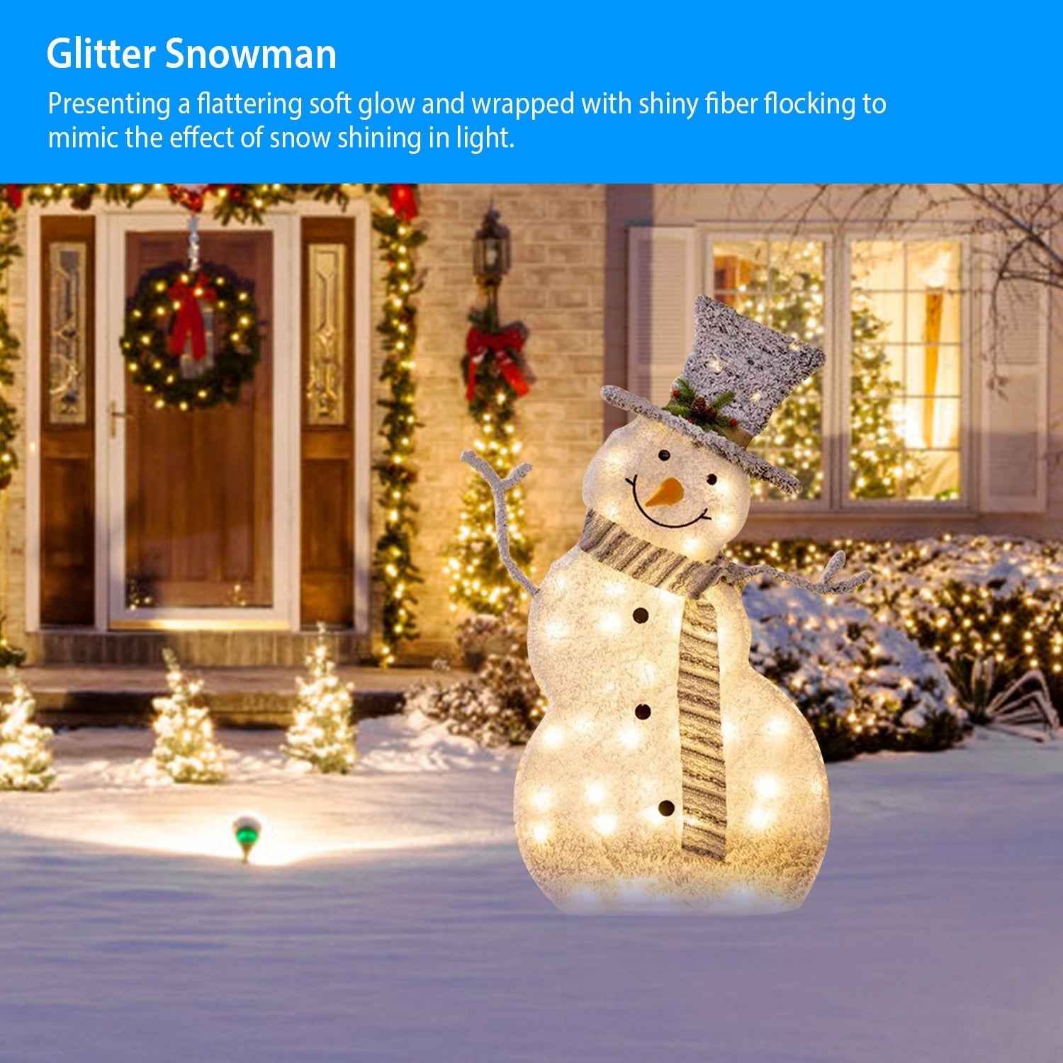 LED Christmas Snowman Decoration Light - Collapsible Battery Operated with Removable Hands - DropOnline.co