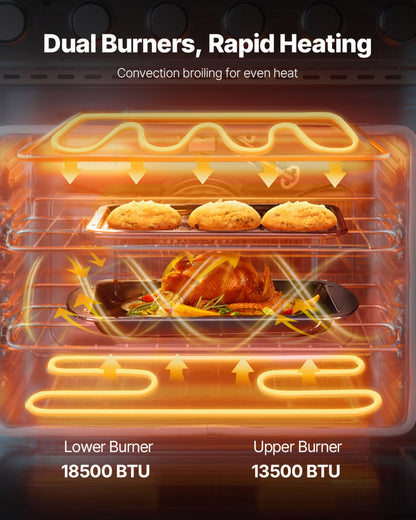 30 In Gas Range Oven 4 Sealed Burners Convection Oven In Stainless Steel