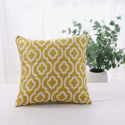Cotton And Linen Yarn-dyed Sofa Cushion Pillowcase Simple