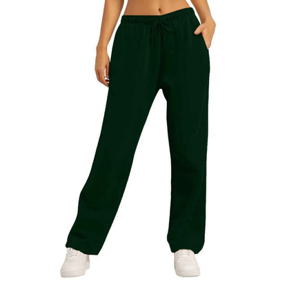 Same Style Solid Color Casual Loose Fleece-lined Trousers