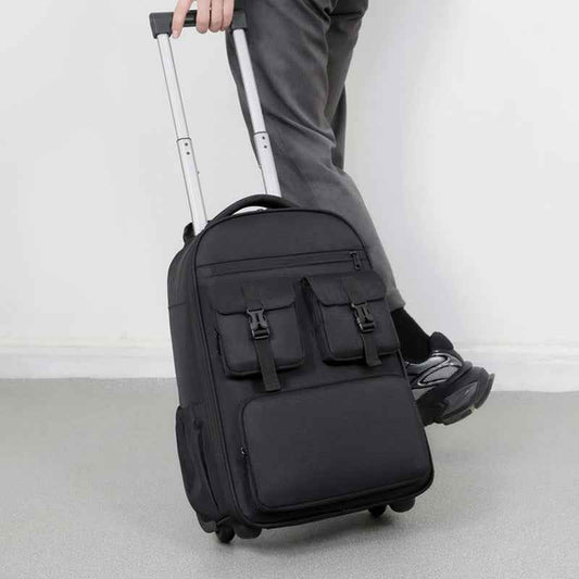 Airbag Multifunctional Expandable Trolley Backpack Men