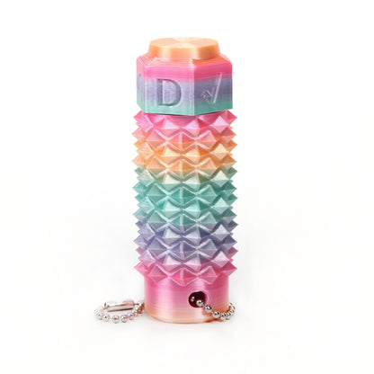 The Third-generation Blue-green, Thick-tipped, Rotating Bearing Fidget Spinner Keychain Is A Novel Halloween Gift Suitable For Concentration And Hand Massage.