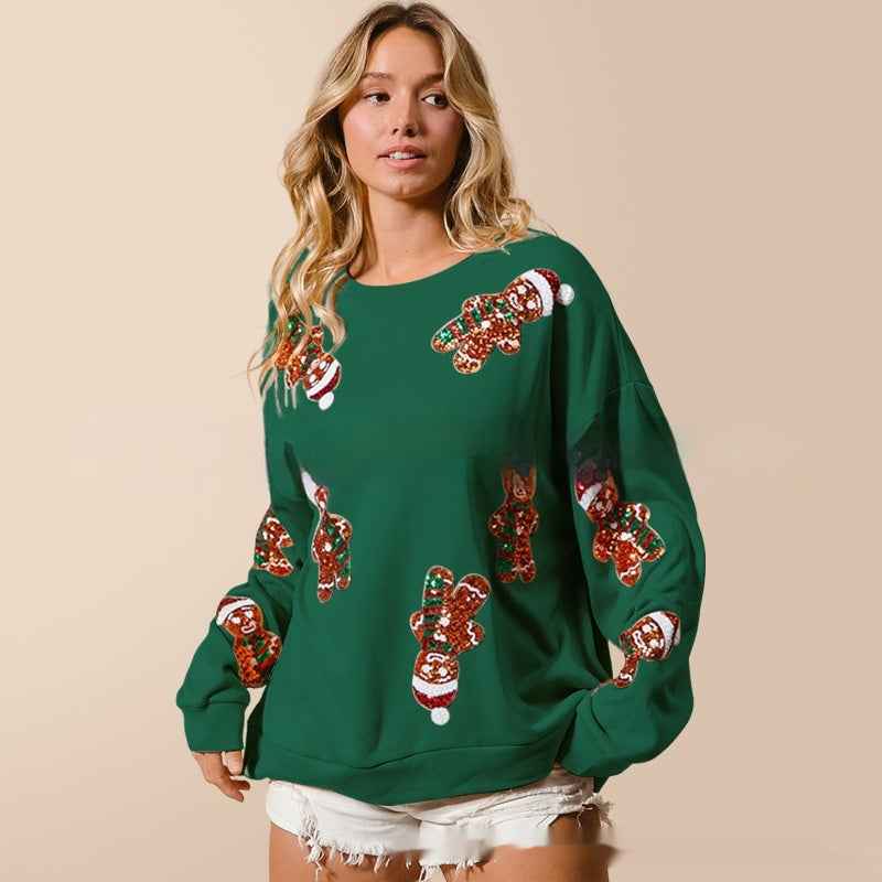 Women's Christmas Ginger Sequined Sweater