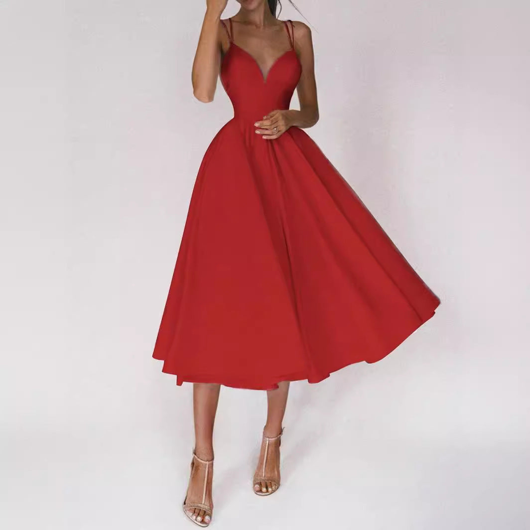 Women's Multi-Color Sling Dress - Fashion Sexy Summer Style