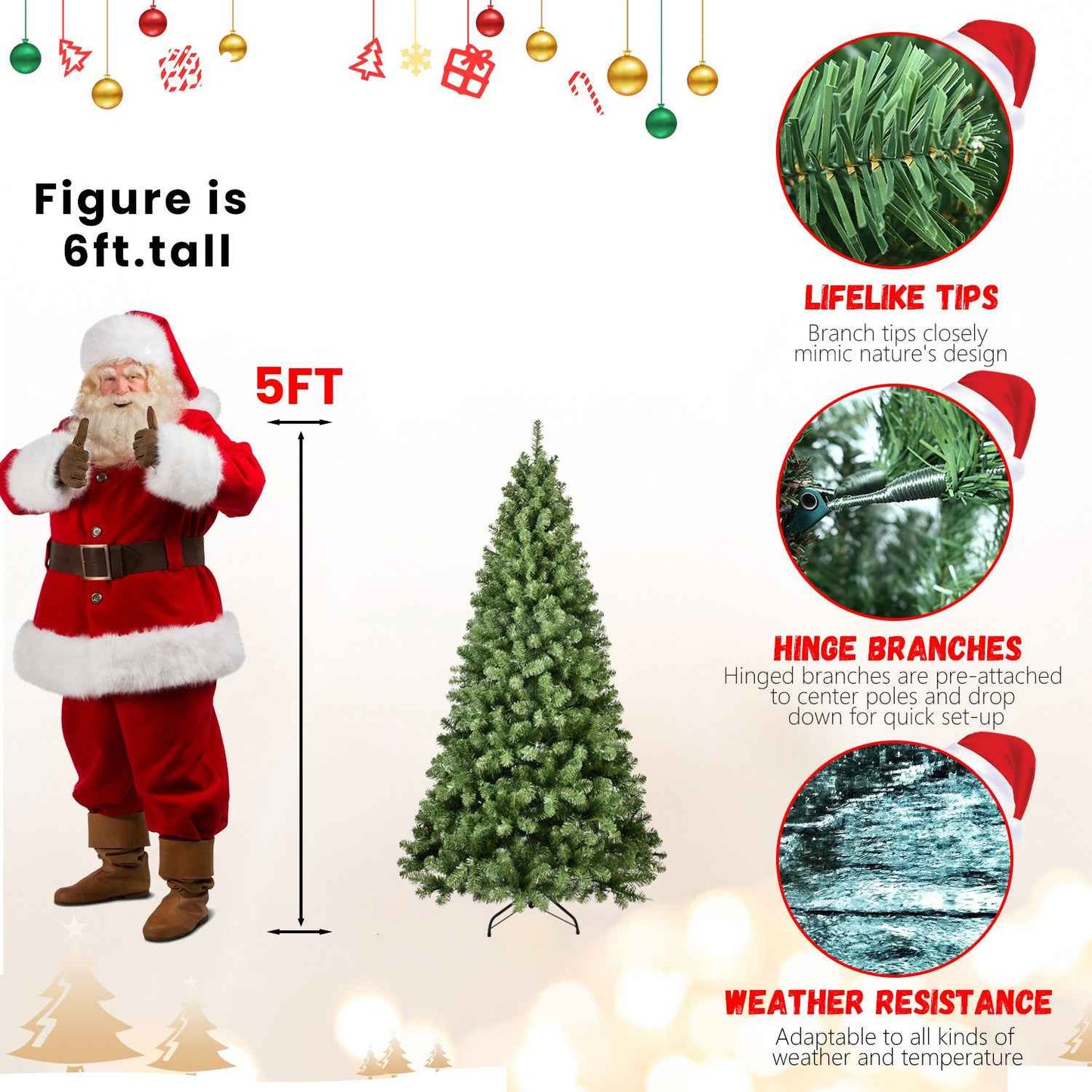 PE/PVC Green Christmas Tree - Premium Mixed Material Holiday Decoration