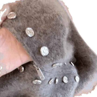 Thickened Lazy Zipper Collar Sweater Coat For Women