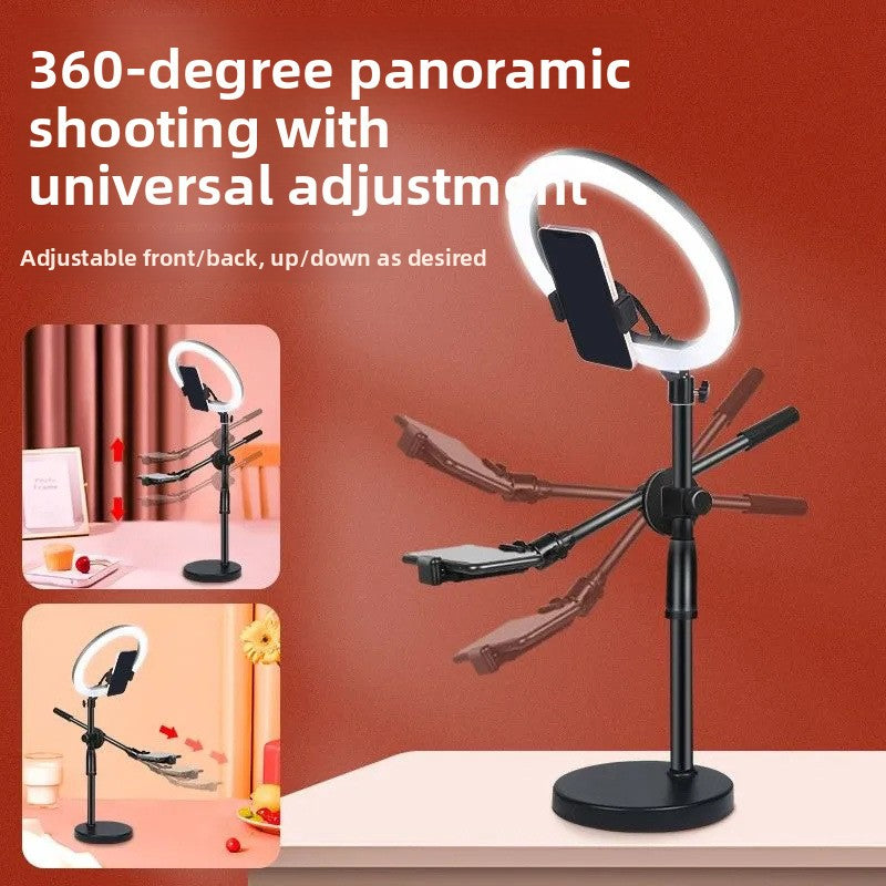 Adjustable Phone Stand with Ring Light - 26cm Desktop Streaming Setup