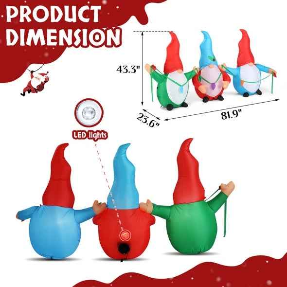 6.9 FT Lighted Christmas Inflatable - Five Christmas Balls with LED Lights - DropOnline.co