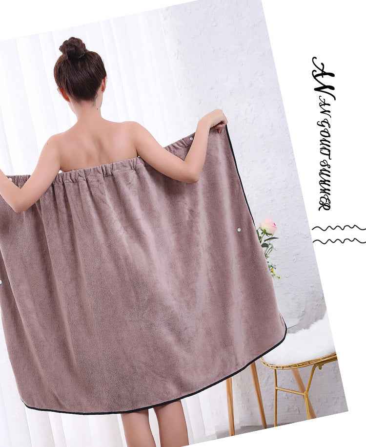 Wearable Bath Towels Buckle Elastic Lint