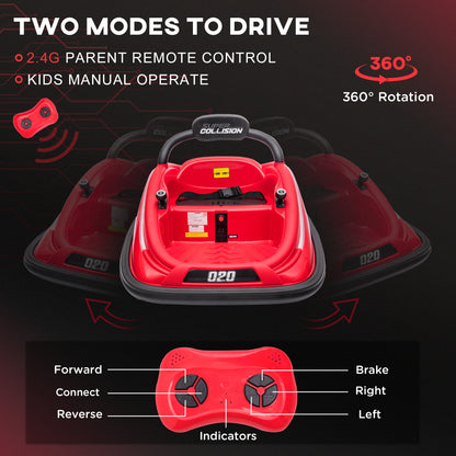 12V Kids Bumper Car Twins Motor with Parent Remote Control
