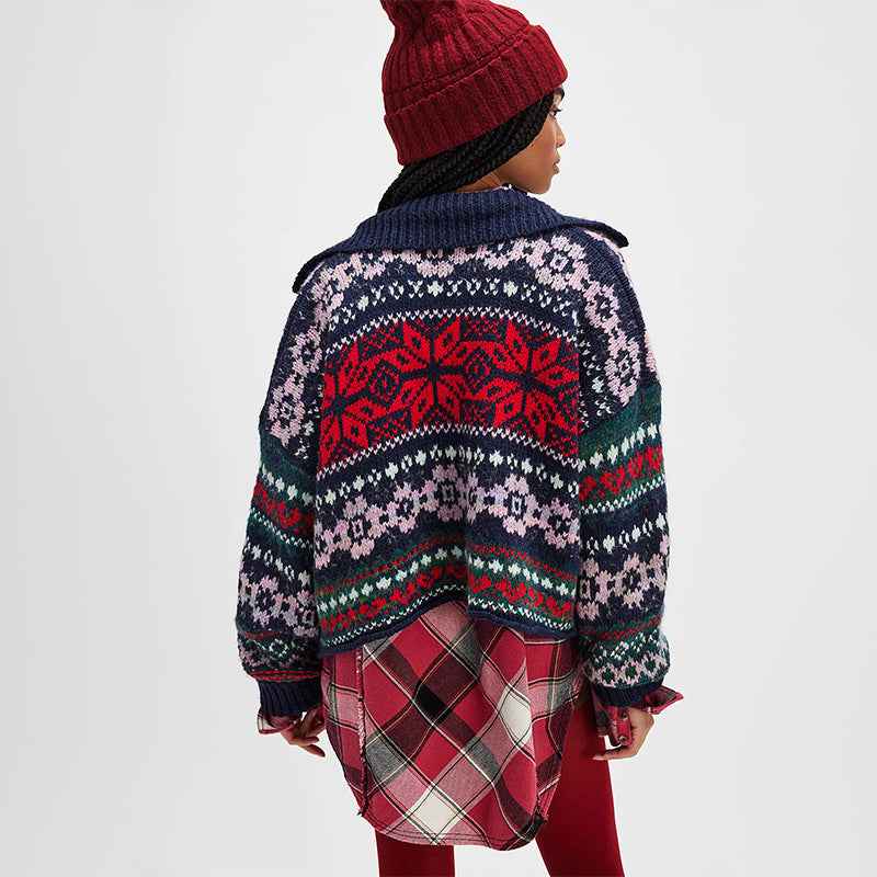 Long Sleeve Loose And Lazy Style Single-breasted Sweater