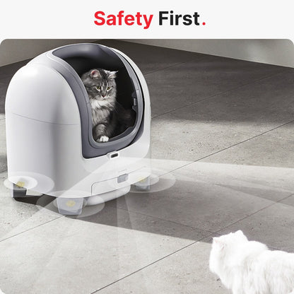 PETMARVEL C1 Large Open Top Smart WiFi Self-Cleaning Litter Box, White - DropOnline.co