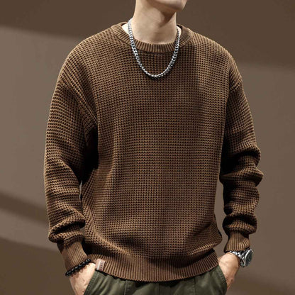 Thick Needle Retro Men's Loose Bottoming Round Neck Sweater
