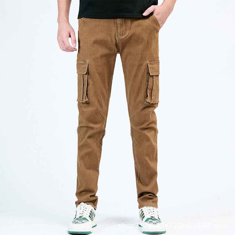 European And American Men's Side Pocket Skinny Jeans