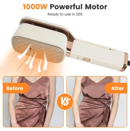 3 In 1 Travel Steamer For Clothes, 1000W Handheld Garment Steamer With 180 Rotating Head - Flat Iron, Hanging & Clip Steamer, Dry Wet Ironing, 20OZ Leak-Proof Tank, Lightweight For Travel Home - DropOnline.co