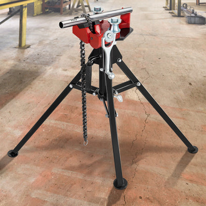 Tripod Pipe Chain Vise, 1-8 -5  Pipe Capacity, 36.4in Length Chain Vise Stand With Portable Folding Steel Legs, For Grabbing, Supporting And Bending Pipes In Factory, Workshop And Home