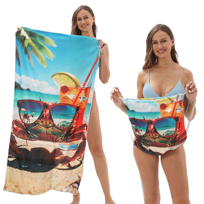One-piece Beach Towel Versatile Bag Storage