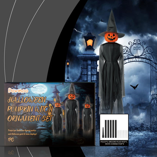 Halloween Pumpkin Witch Hanging Set - Enchanting Festive Charms
