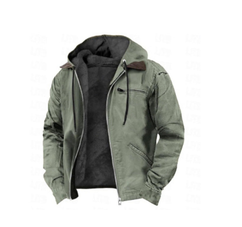 Premium Multi-Color Digital Print Hooded Sweater - Cotton-Padded Winter Cardigan with Brown Lining