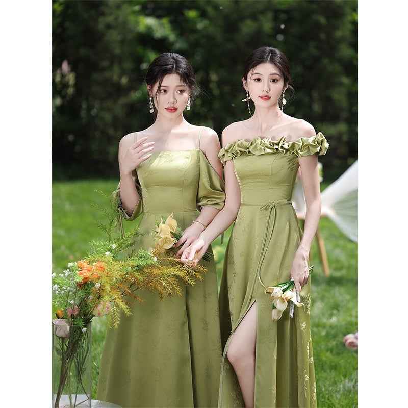 Green National Style Element Bridesmaid Dress
