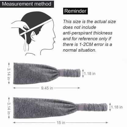 Sports Headbands For Men & Women -5 Pack,  Wicking Sweatbands, Elastic Non Slip Sweat Bands, Athletic Workout Fashion Wide Hair Bands For Running, Cycling, Basketball, Yoga - DropOnline.co