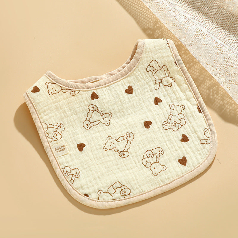 Baby Bib Set - 6-Layer Cotton Anti-Spill Round Bibs