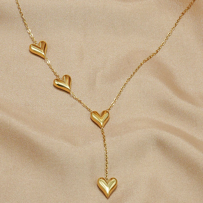 Lxalry 18K Gold Plated Heart Necklace  Recycled Stainless Steel Modern Minimalist Jewelry  Hypoallergenic   Ocean-Safe Gift For Women Wife Mom  Everyday Elegance With Golden Hour Glow - DropOnline.co