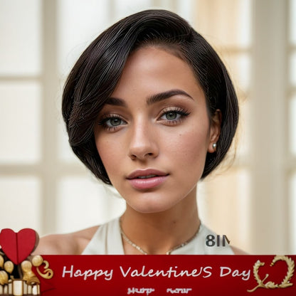 Front Transparent Lace, Styling Hair Scissors, Female Short Straight Hair Non-toxic Wig Human Hair, Wavy Wig Human Hair, No Glue. - DropOnline.co