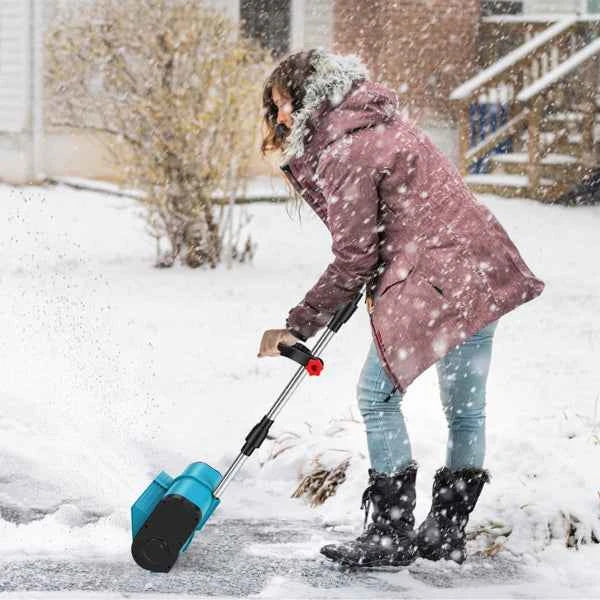 800W Electric Snow Shovel Cordless, Lightweight (7.17lbs) Foldable Snow Remover With Safety Lock, Ideal For Decks Walkway Stairs Winter Cleaning