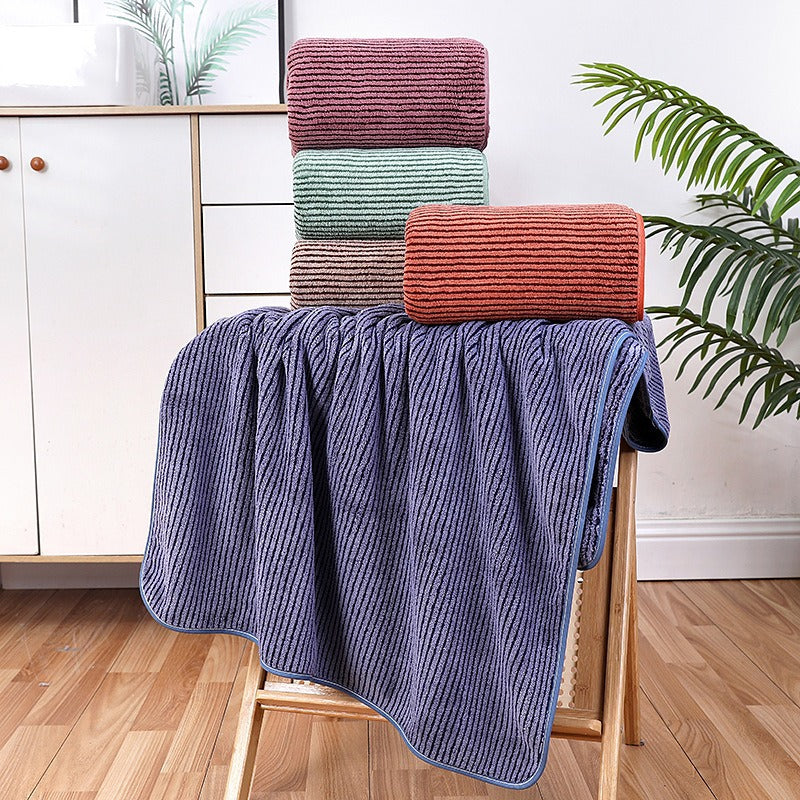 Premium Coral Fleece Towel Set - Quick Dry Bath & Beach