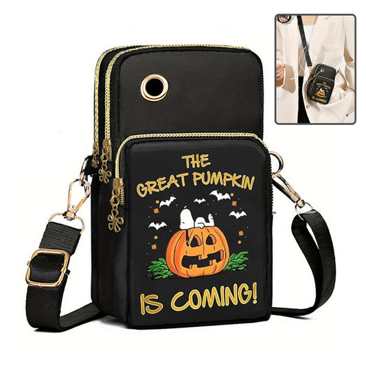 Halloween Pumpkin Phone Bag - Cute Mini Crossbody Wallet for Women