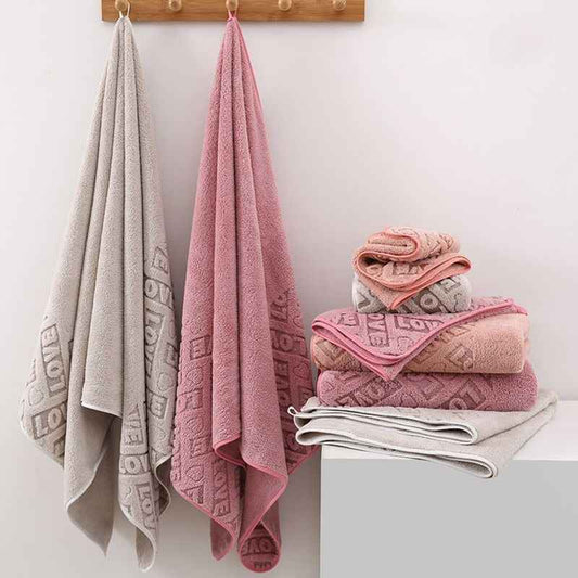 Jacquard Coral Fleece Towel Bath Towel Set Is More Absorbent And Ultra Soft For Drying Hair Than Pure Cotton