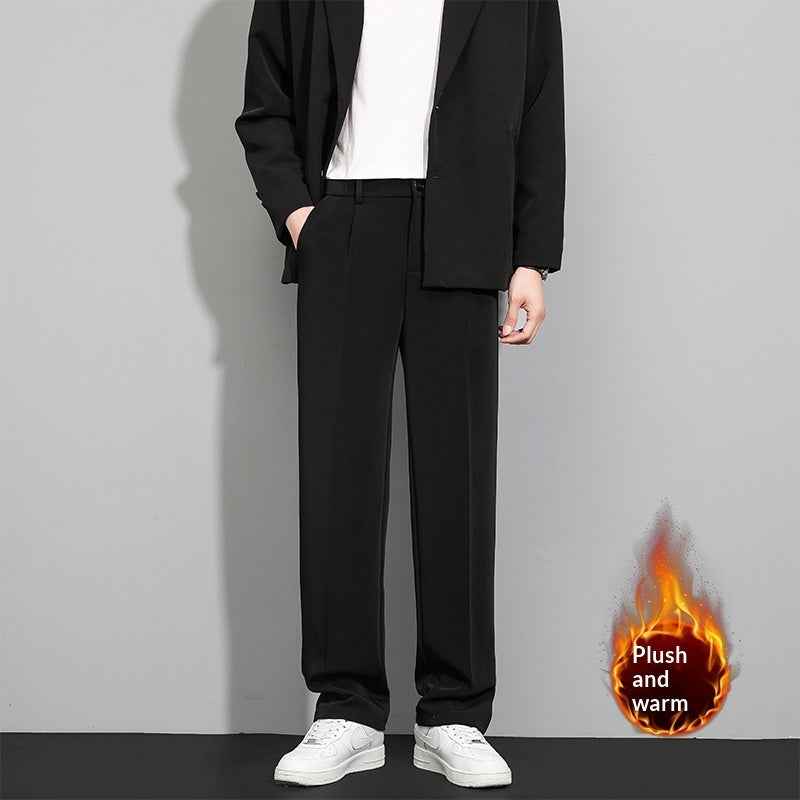 Autumn Casual Versatile Loose Fleece-lined Casual Pants For Men