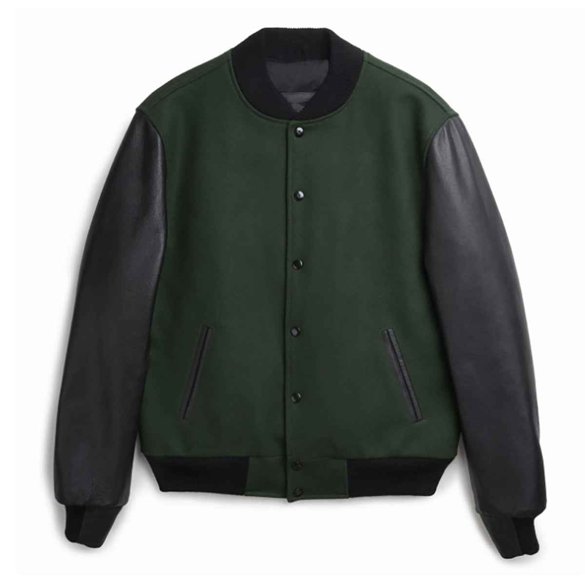 Men's PU Leather Sleeve Spliced Flight Jacket