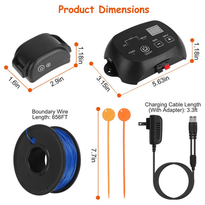 1Set Dog Fence System Pet Containment System With One Hundred Adjustable Levels IPX7 Waterproof Rechargeable Receiver Underground Fence For Small Medium Large Dog - DropOnline.co