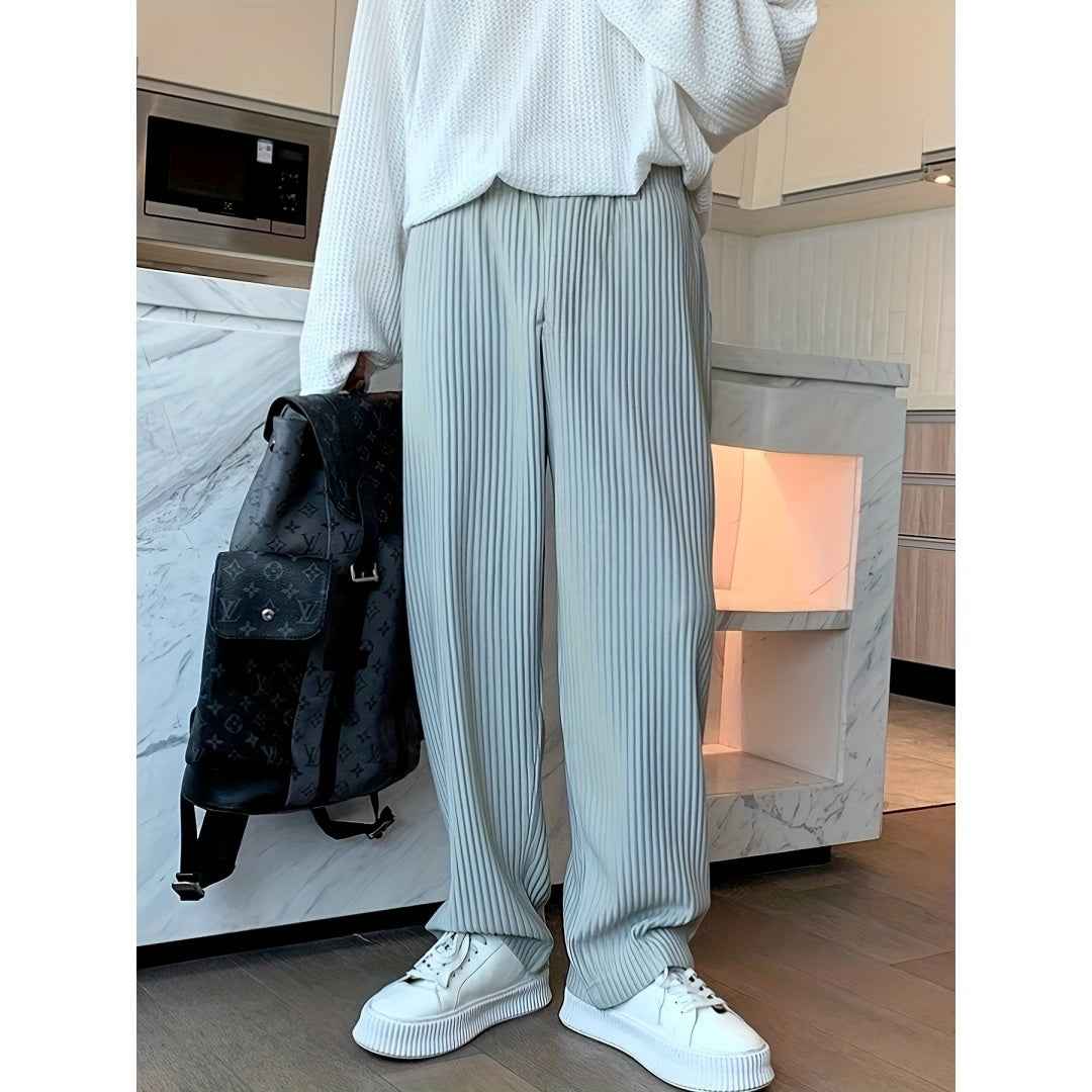 Men's Corduroy Casual Pants - Fashionable Straight Leg Trousers