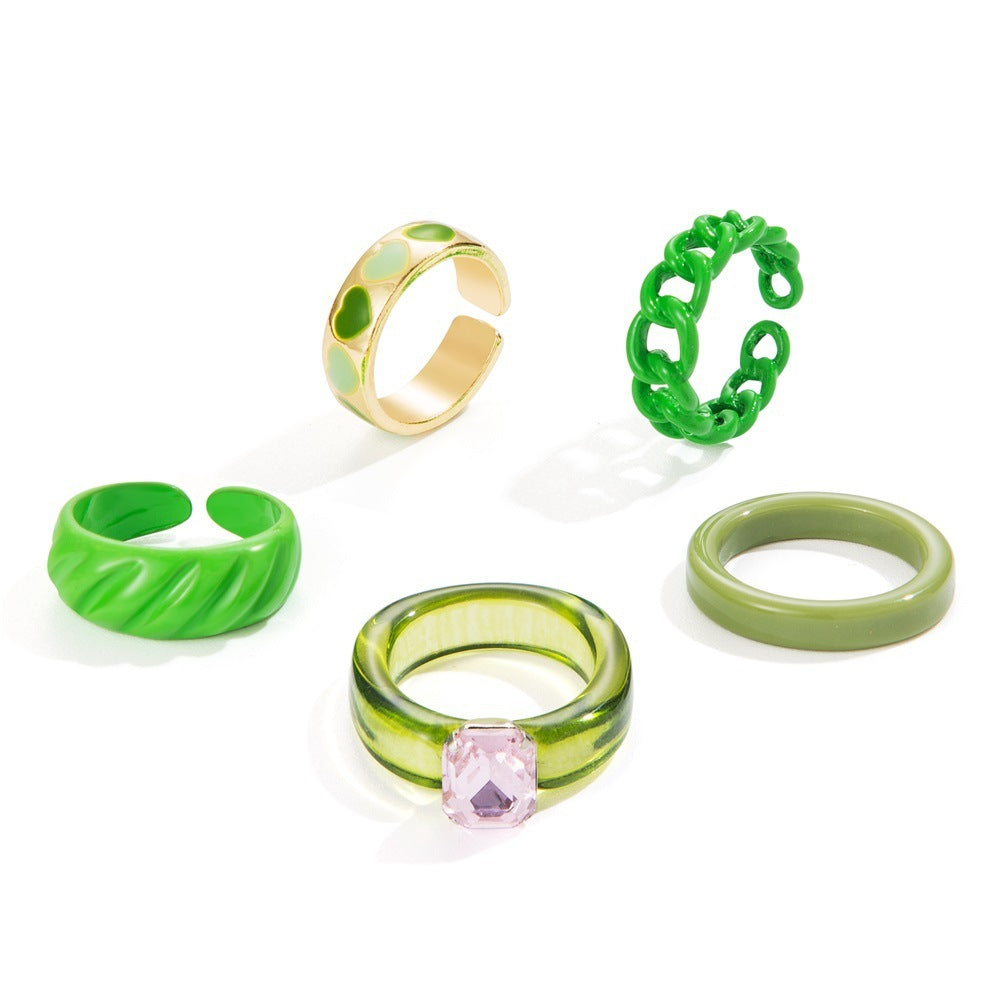 Fashion OL Pearl Ring Three Piece Set