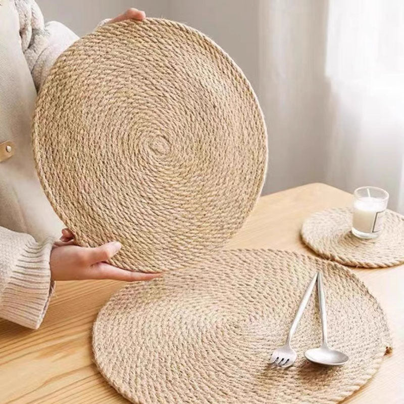Natural Hemp Rope Placemats - Japanese Craft Style Table Mats