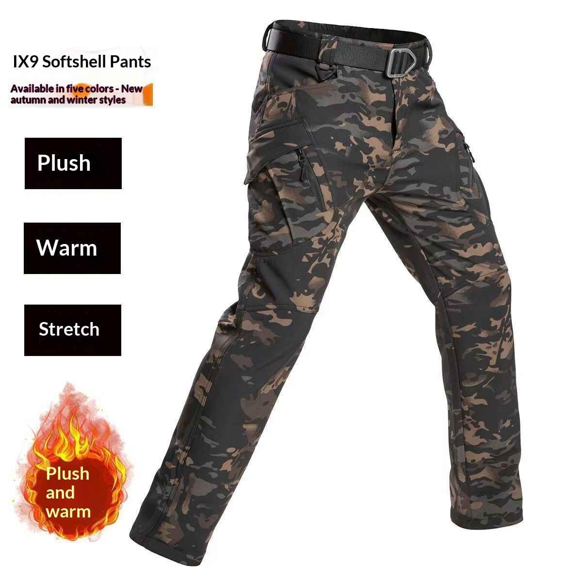 Outdoor Tactical Fleece Warm X9 Men's Fleece-Lined Casual Pants