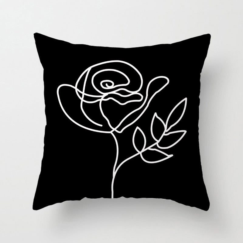 Geometric English Letter Simple And Light Luxury Waist Cushion Pillowcase