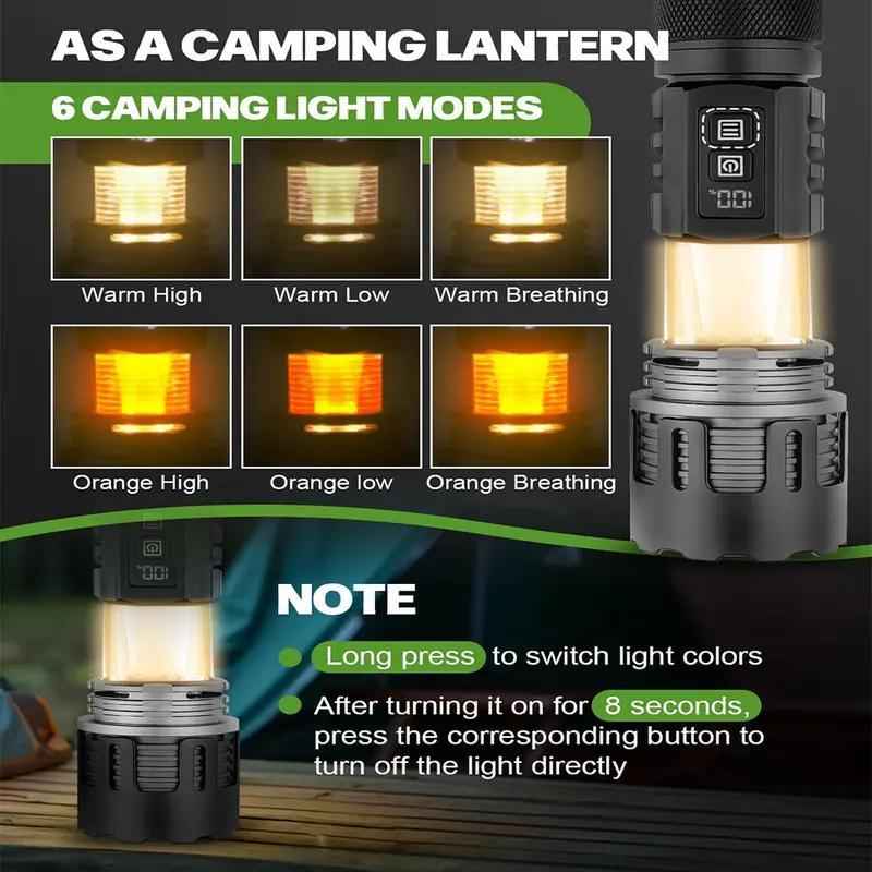 Black Friday Multi-functional High-Power All-in-One Variable Zoom Strobe Tactical Flashlight With Soft Camping Lamp