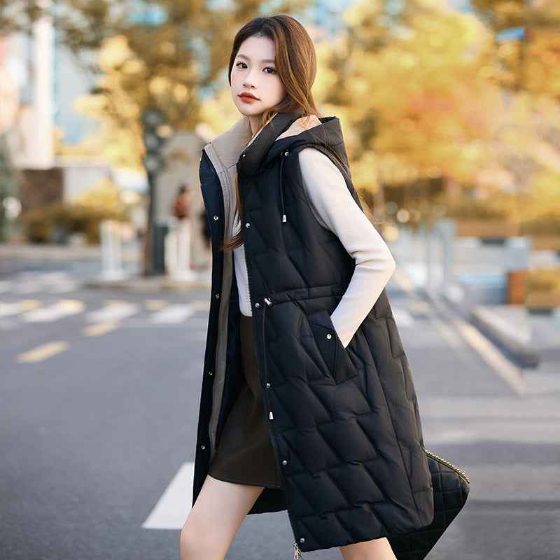 Loose Hat Warm Down Cotton Vest Women