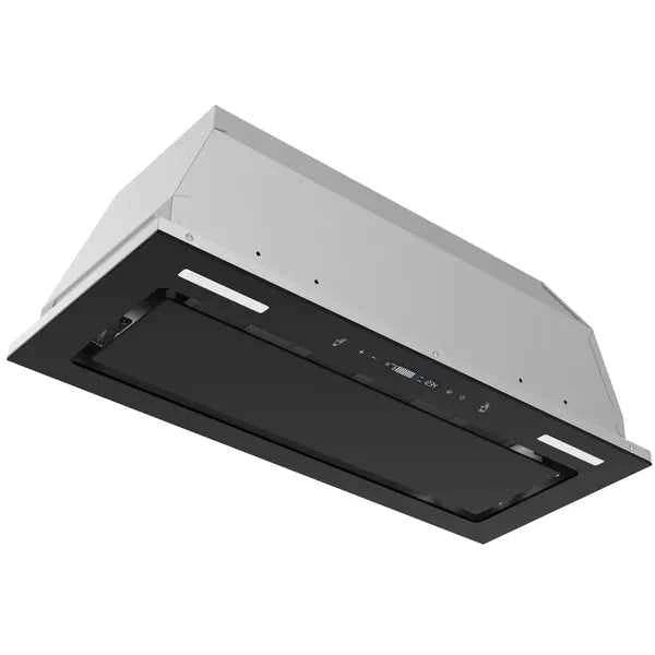Range Hood Insert 30 Inch 800 CFM, Built-in Vent Hood Black Glass Gesture & Touch Control Kitchen Exhaust Fan, Mesh Filters Recirculating Stove Hood Dual LED Lights Ducted/Ductless Convertible